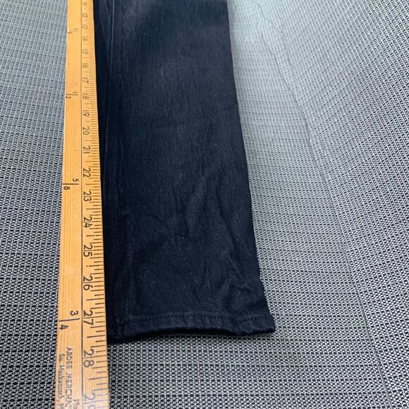 H&M Womens Size 12 Black Denim Jeans Mid Rise 5 Pocket Button & Zipper Closure - Picture 8 of 9